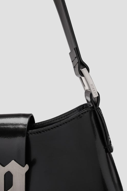 Leather Shoulder Bag Small Black