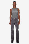 X Double Layered Ribbed Tank Top Grey