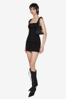 Lara Vegan Suede Corset Mini Dress Black