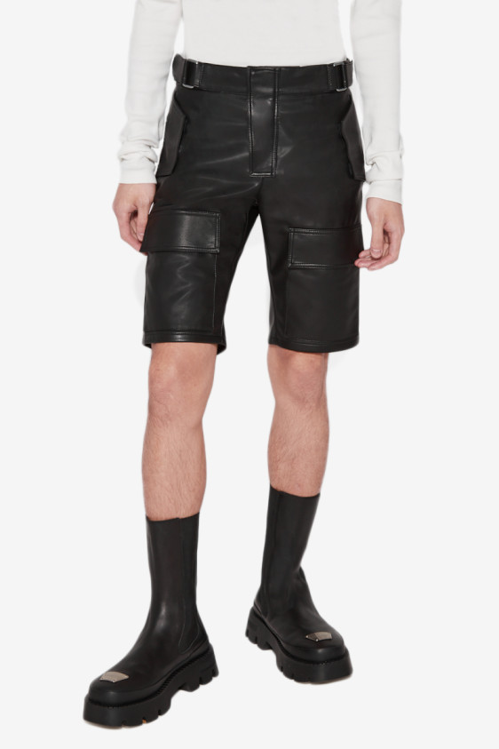 Vegan Leather Moto Shorts