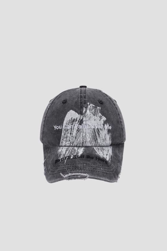 Paint Over Me Washed Cap Black