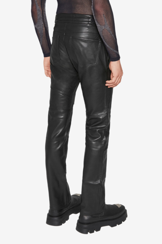 Robert Mapplethorpe Leather Moto Trousers Black