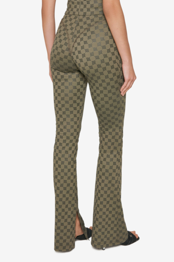 Monogram Flared Trousers Olive