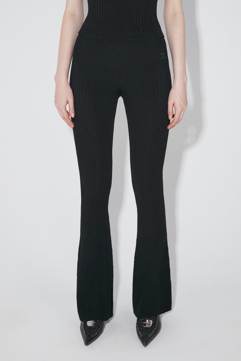 Faded Flared Knit Trousers – Fashion Take Out