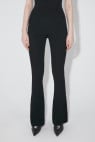 Knitted Seamless Flared High Waisted Pants Black
