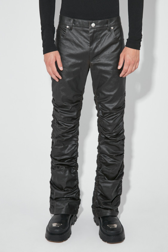 Waxed Cotton Trousers Black