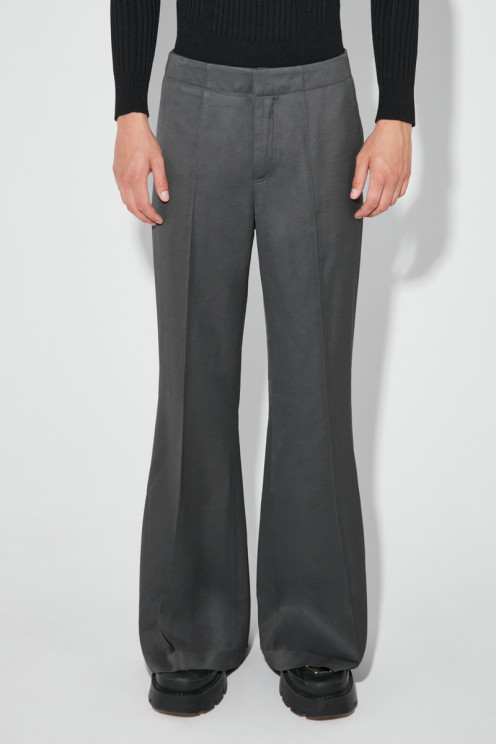 Flared Tailored Trousers Grey