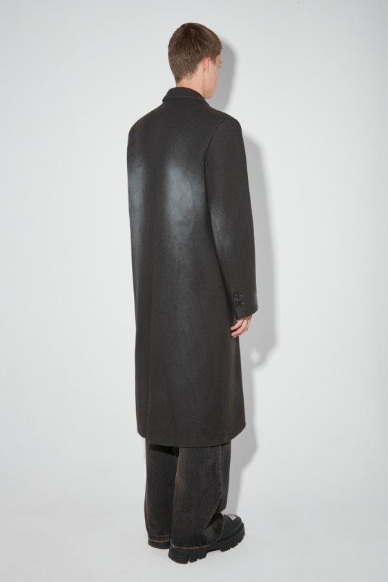 Double Breasted Wool Concept Coat Black