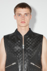 Leather Monogram Embossed Vest Black