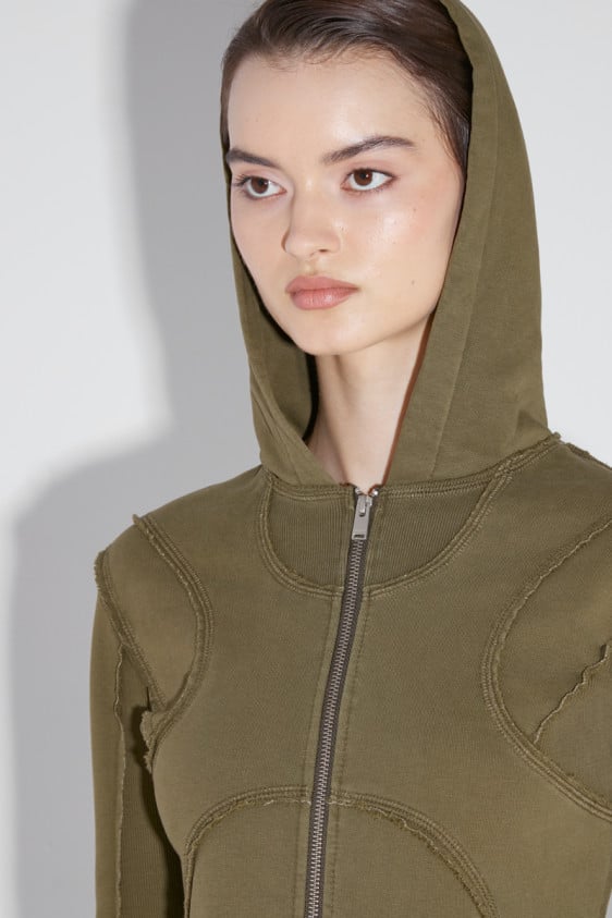 X Zipped Hoodie Forest Green