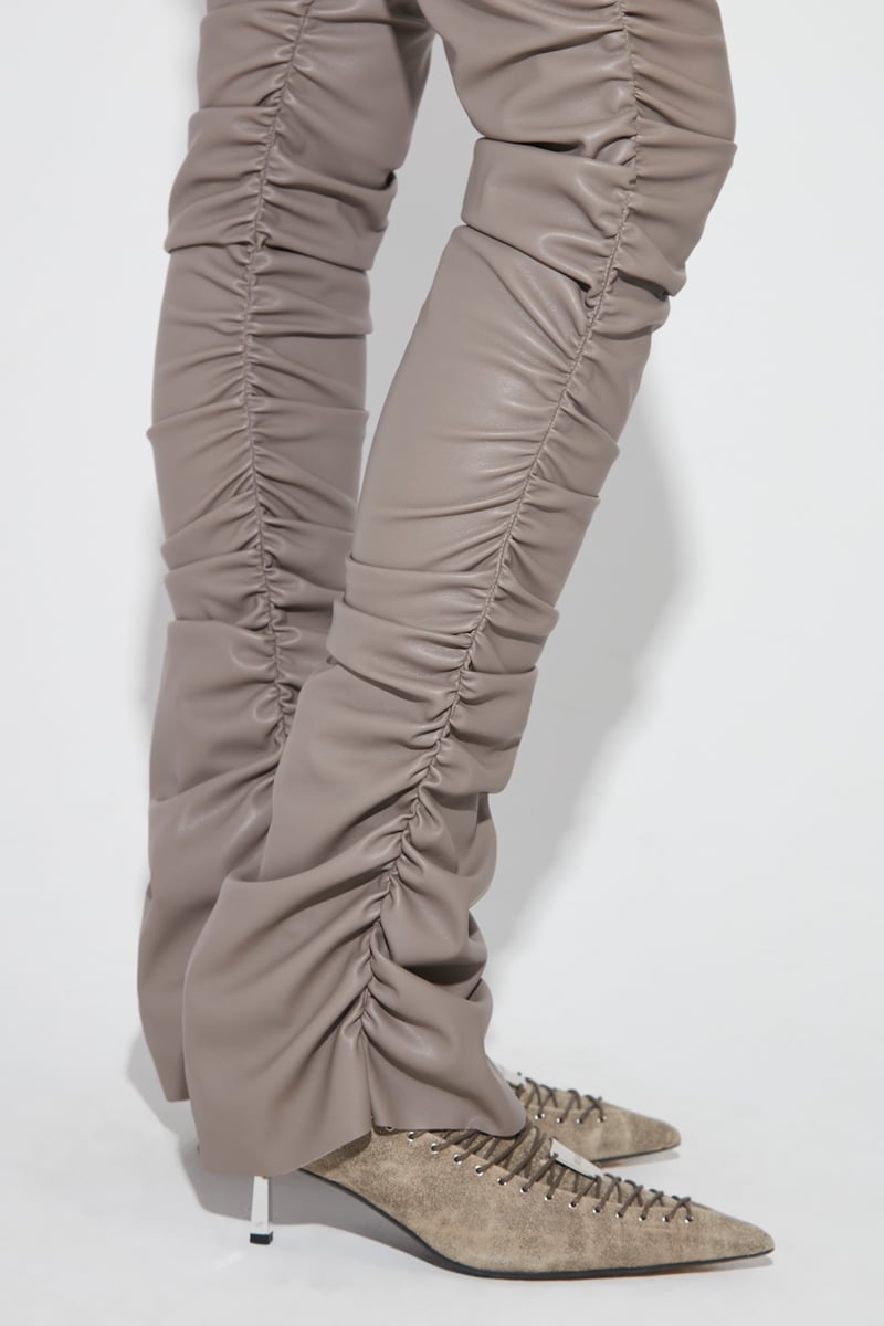 Ruched Detail Trousers in Rust – Olivia May