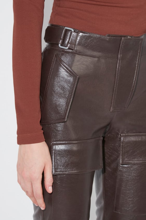 Faux Leather Moto Trousers