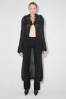Knitted Elongated Cardigan With Fur