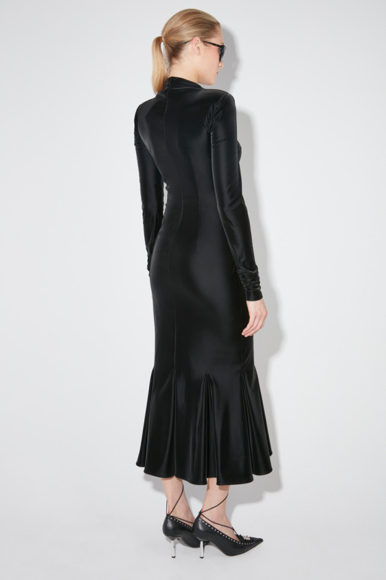 Goth Latex Long Dress Black
