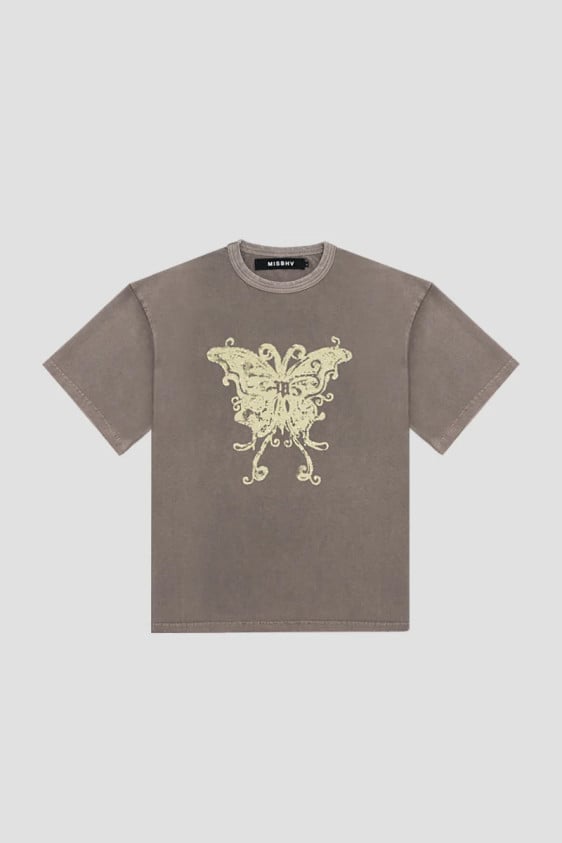 Butterfly T-Shirt Washed Brown