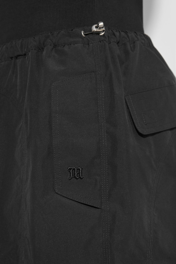 Crushed Nylon Parachute Shorts Black