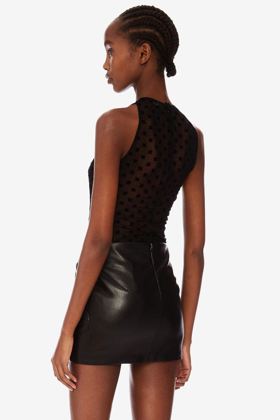 Vegan Leather Mini Skirt Black