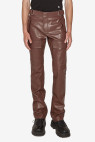 Brown Vegan Leather Moto Trousers