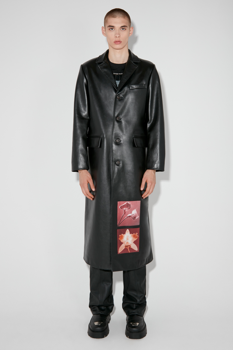 Lily/Orchid /Robert Mapplethorpe Leather Coat