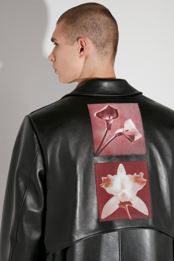 Lily / Orchid / Robert Mapplethorpe Leather Coat