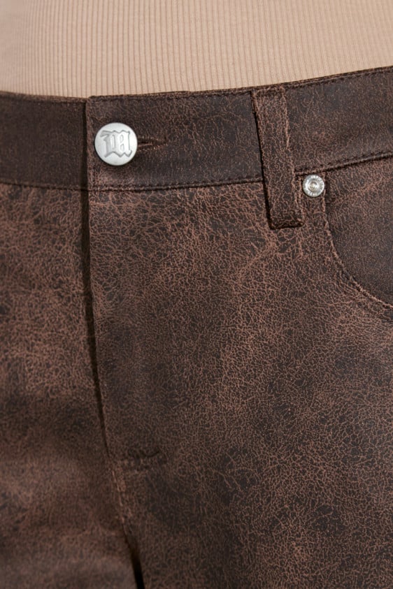 Cracked Faux Leathers Trousers