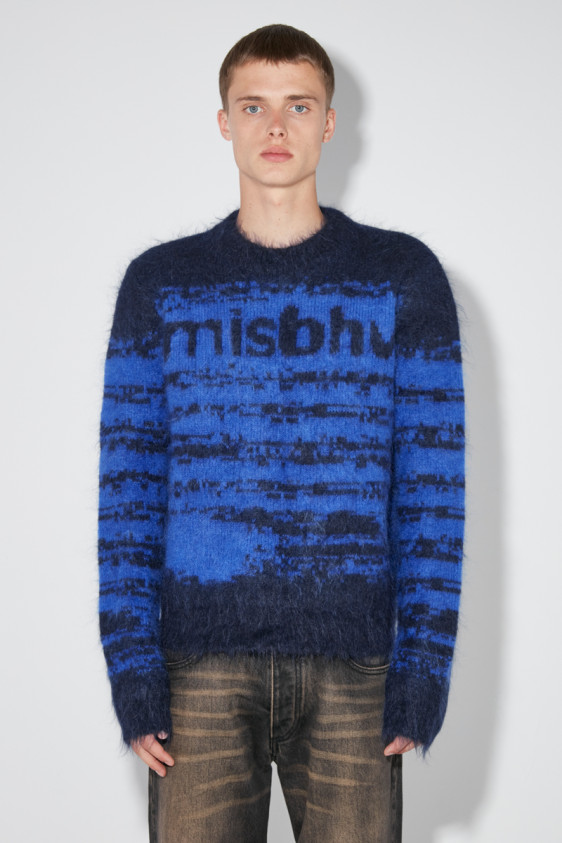 Brushed Mohair Knit Electric Blue