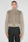 Rib Concept Aged Leather Fitted Jacket Taupe