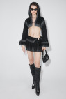 Bulky Wax Knitted Mini Skirt Black