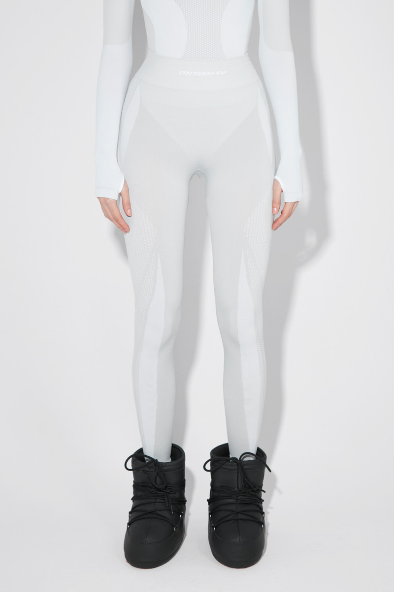 Logo-jacquard low-rise leggings in black - Off White