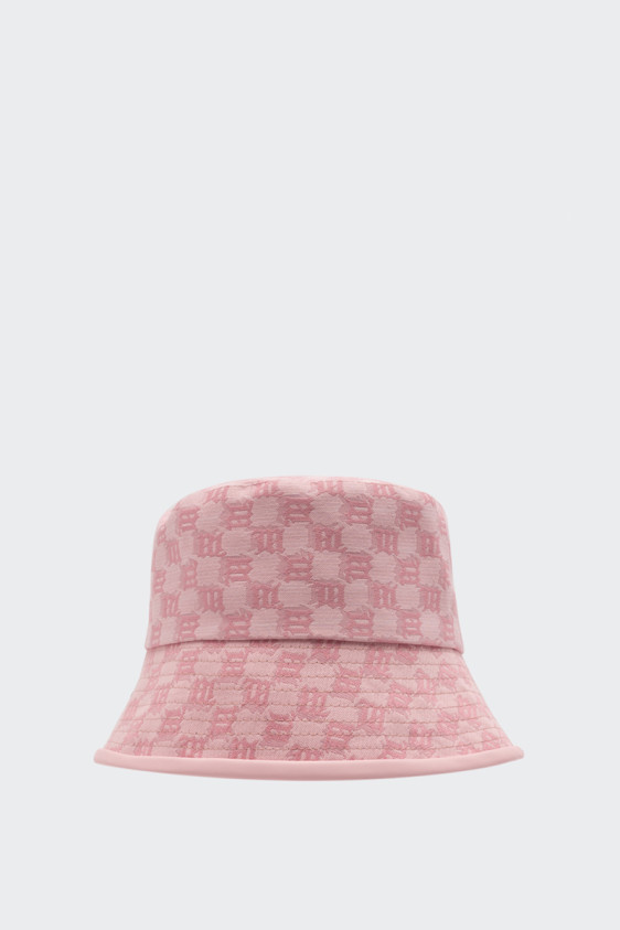 Leather-Trimmed Monogram Bucket Hat Bubblegum